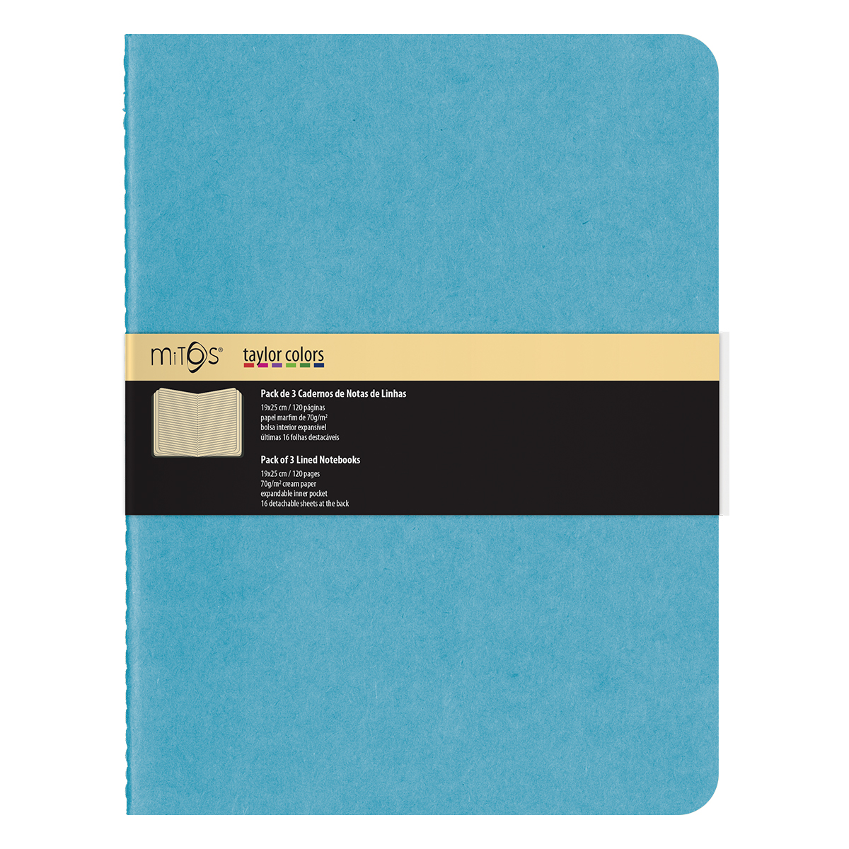 MITOS® TAYLOR-Pack3 Cadernos Notas Linhas(19x25cm)120pag